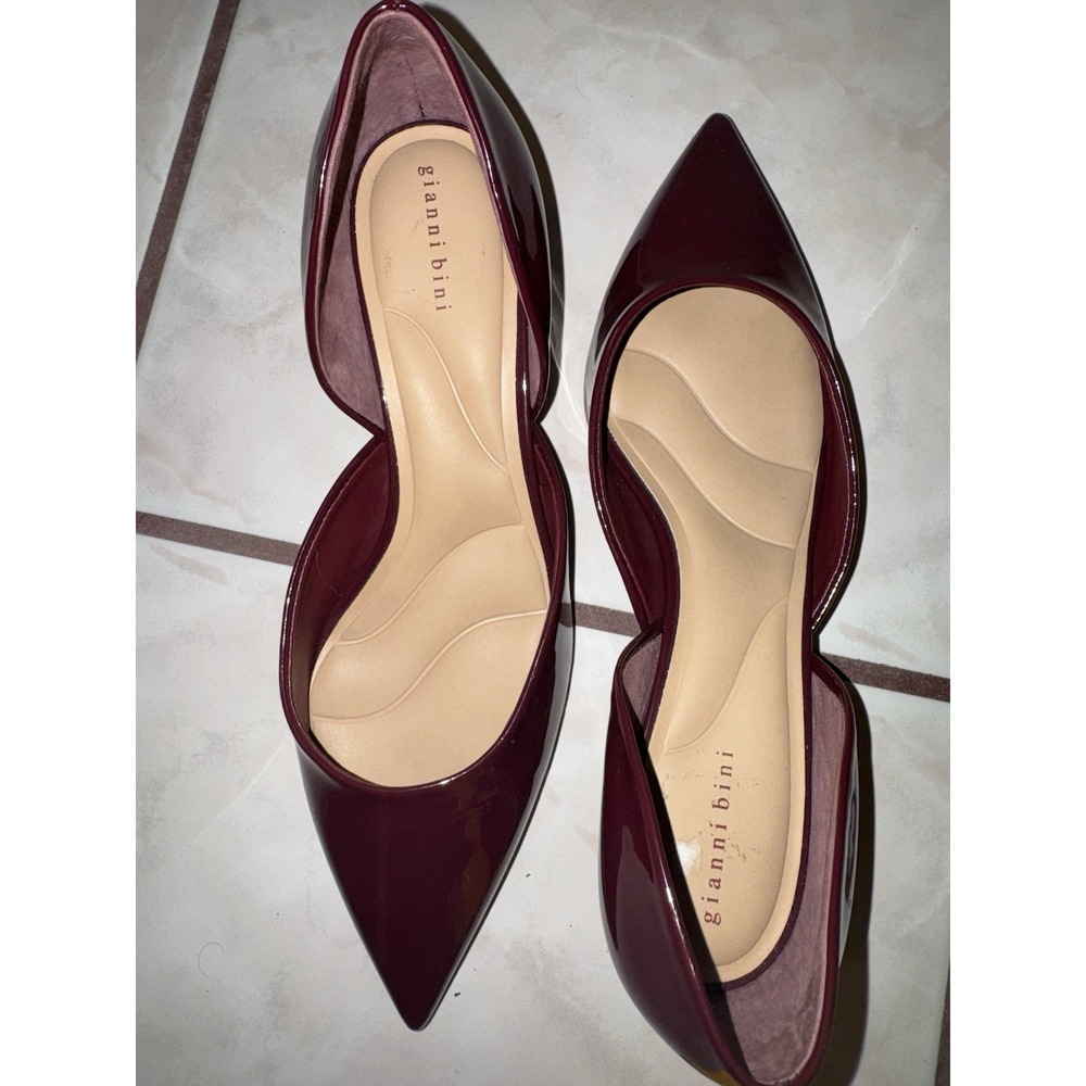 Gianni Bini Kitten Heel D'Orsay Pumps Burgundy Size 6M - Picture 5 of 8